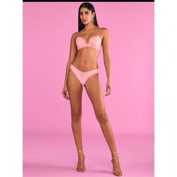 NWT- VICTORIAS SECRET LACE TRIMMED BRAZILIAN - size MEDIUM - Picture 4 of 4